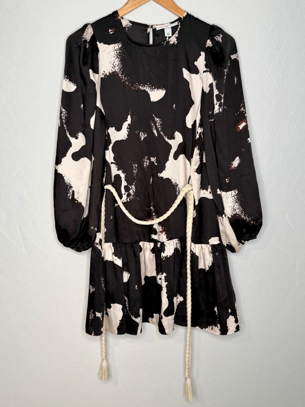 NWT! Alexis x Target Long Sleeve Abstract Print Rope Belt Dress. Size Small. - Picture 10 of 16